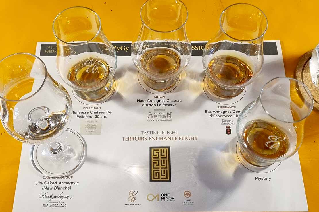 SyZyGy Armagnac tasting flight