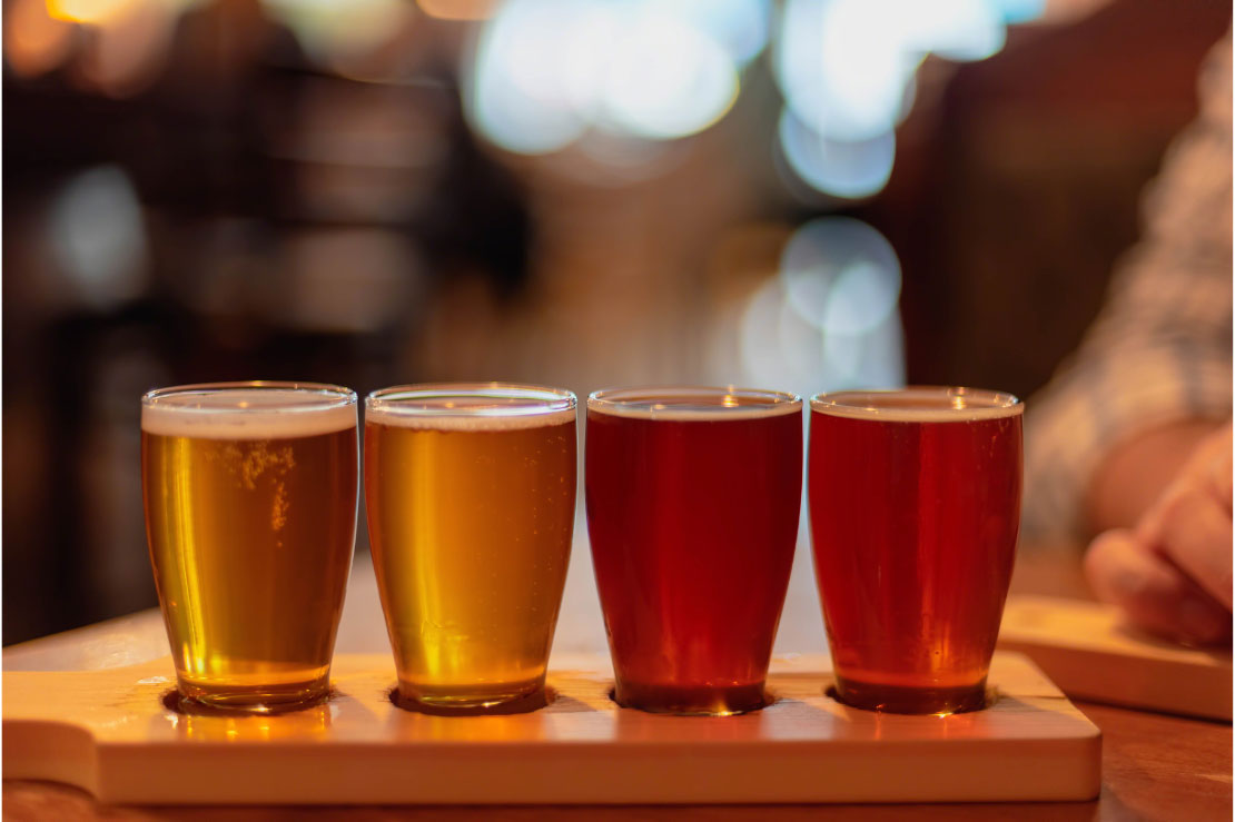 Craft beer tasting flight